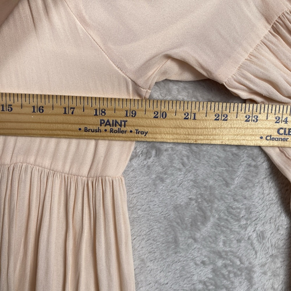 Forever 21 Pleated Dress Peach Chiffon Easter Gathered Medium M Fairy Softgirl - Picture 10 of 12